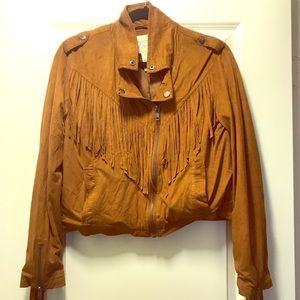American Rag Suede Fringe Jacket